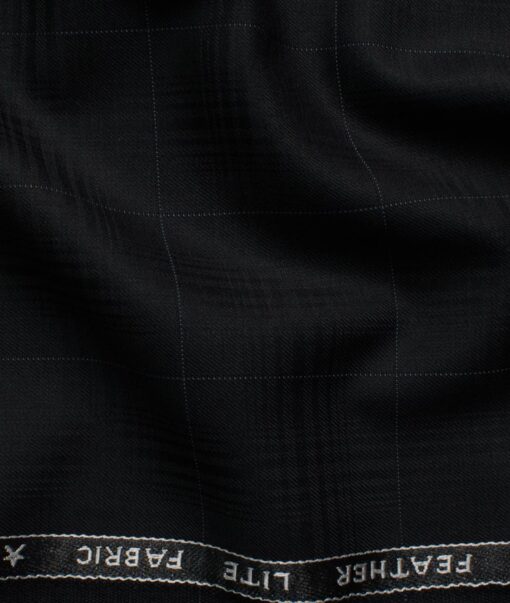 Raymond Men's Terry Rayon  Checks  Unstitched Suiting Fabric (Black)