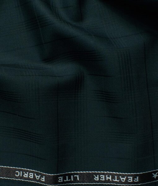 Raymond Men's Terry Rayon  Checks  Unstitched Suiting Fabric (Dark Pine Green)