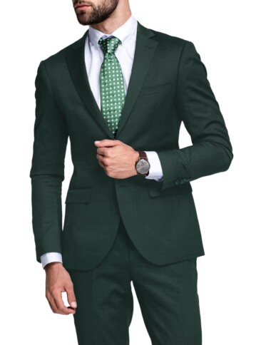 Raymond Men's Terry Rayon  Solids  Unstitched Suiting Fabric (Bottle Green)