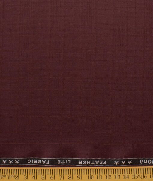 Raymond Men's Terry Rayon  Checks  Unstitched Suiting Fabric (Wine)