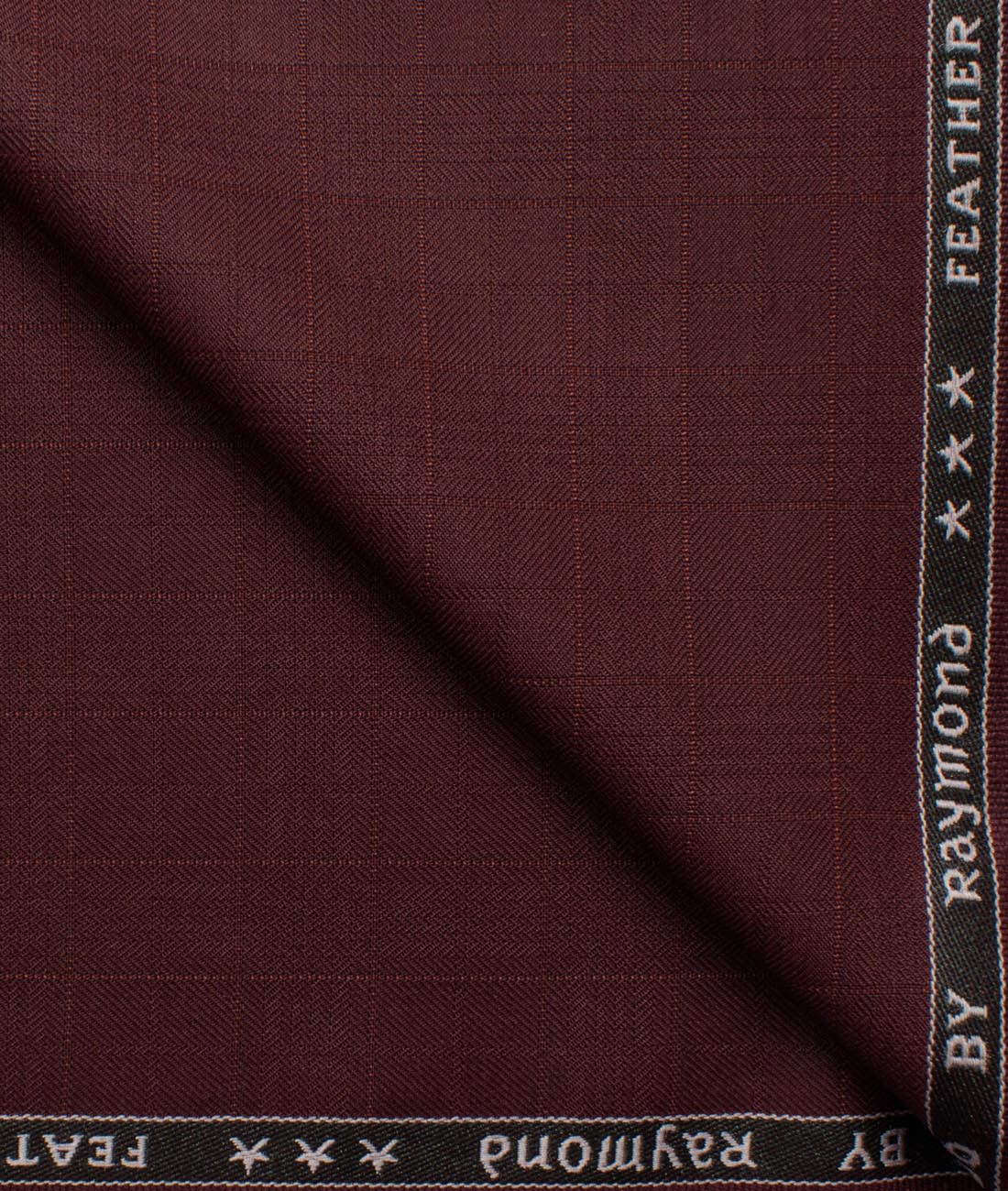 Raymond Men's Terry Rayon Checks Unstitched Suiting Fabric (Wine) Raymond Men's Terry Rayon Checks Unstitched Suiting Fabric (Wine)