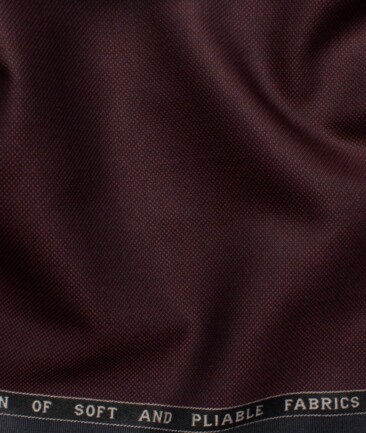 Raymond Men's Polyester Viscose  Structured  Unstitched Suiting Fabric (Dark Wine)
