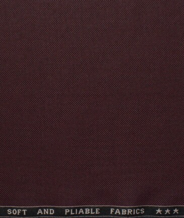 Raymond Men's Polyester Viscose  Structured  Unstitched Suiting Fabric (Dark Wine)