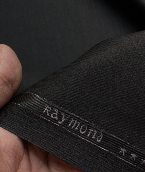 Raymond Men's Polyester Viscose  Solids  Unstitched Suiting Fabric (Jet Black)