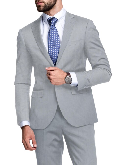 Raymond Men's Terry Rayon  Structured  Unstitched Suiting Fabric (Light Silver Grey)