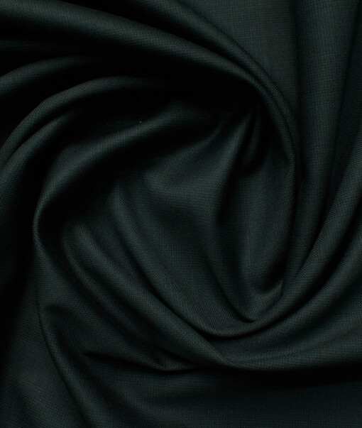Zaccari Men's Terry Rayon  Checks  Unstitched Suiting Fabric (Dark Pine Green)