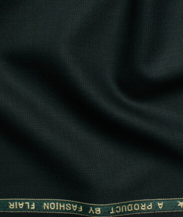 Zaccari Men's Terry Rayon  Checks  Unstitched Suiting Fabric (Dark Pine Green)