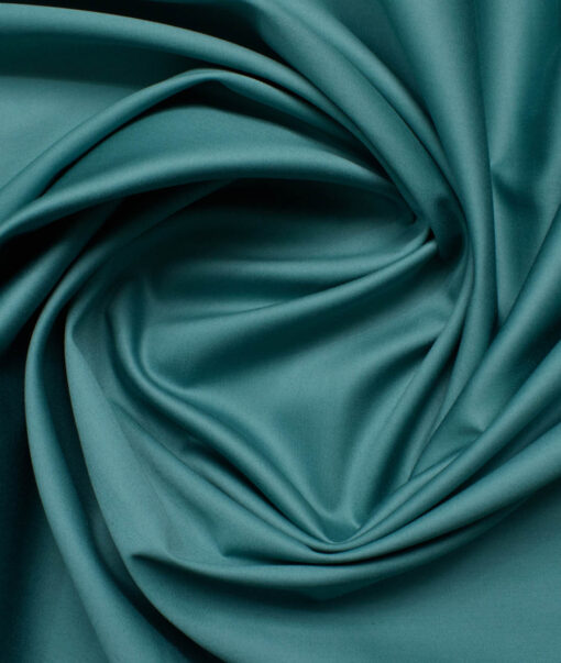 Burgoyne Men's Giza Cotton Solids  Unstitched Shirting Fabric (Teal Green)