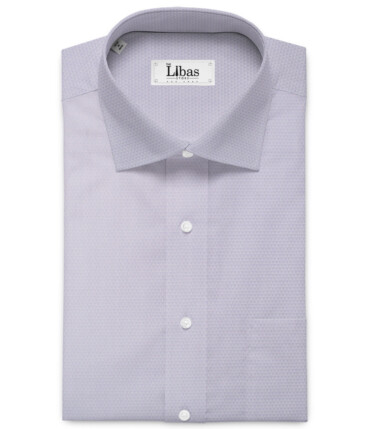 Burgoyne Men's Giza Cotton Self Design  Unstitched Shirting Fabric (Light Purple)