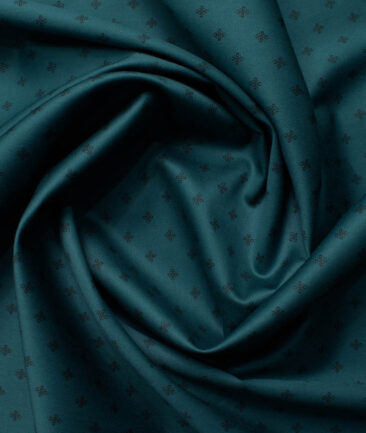 Cadini Men's Premium Cotton Printed  Unstitched Shirting Fabric (Dark Sea Green)