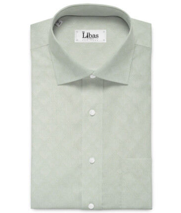 Cadini Men's Premium Cotton Printed  Unstitched Shirting Fabric (Light Green)