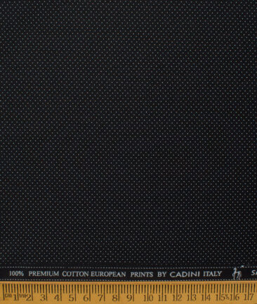 Cadini Men's Premium Cotton Printed  Unstitched Shirting Fabric (Black)