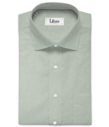 Canetti Men's Premium Cotton Printed  Unstitched Shirting Fabric (Light Green)