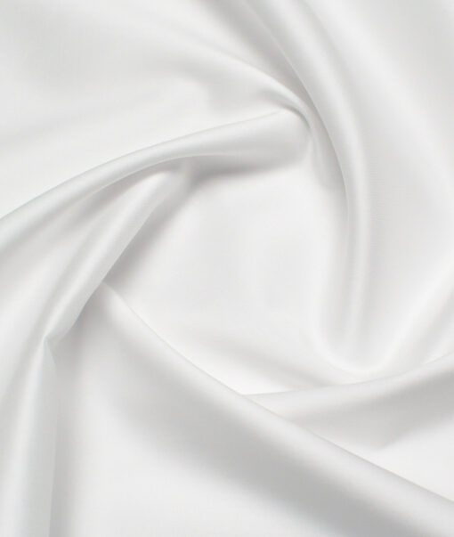 Luthai 2/140's Supima Cotton Solids  Unstitched Shirt or Kurta Pajama Fabric (White) - Image 3