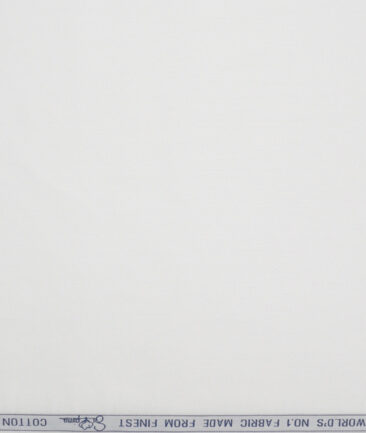 Luthai 2/140's Supima Cotton Solids  Unstitched Shirt or Kurta Pajama Fabric (White) - Image 4