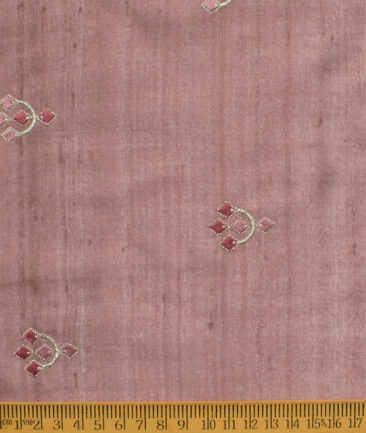 Nemesis Men's Terry Rayon Embroidered  Unstitched Ethnic Kurta Fabric (Rose Gold) - Image 5