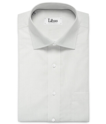 Raymond Men's Cotton Linen Solids  Unstitched Shirting Fabric (White)