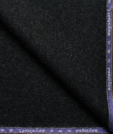 Raymond Men's 100% Merino Wool Structured  2.20 Meter Unstitched Tweed Jacketing & Blazer Fabric (Blackish Grey)
