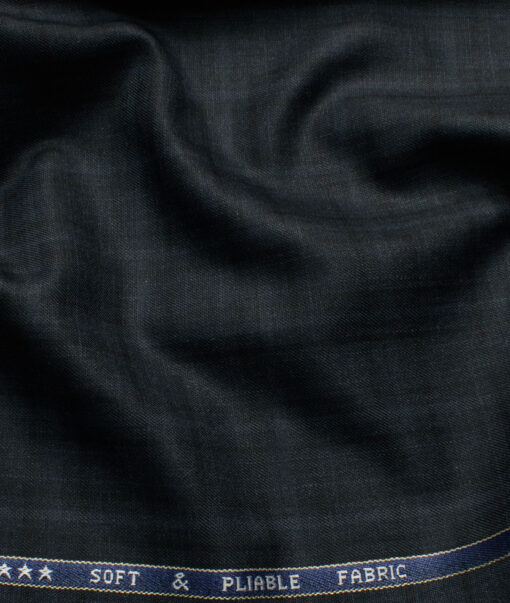 Raymond Men's Polyester Viscose  Checks  Unstitched Suiting Fabric (Dark Grey)