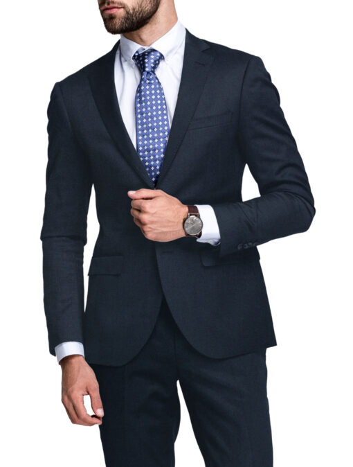Raymond Men's Polyester Viscose  Solids  Unstitched Suiting Fabric (Navy Blue)