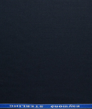 Raymond Men's Polyester Viscose  Solids  Unstitched Suiting Fabric (Navy Blue)