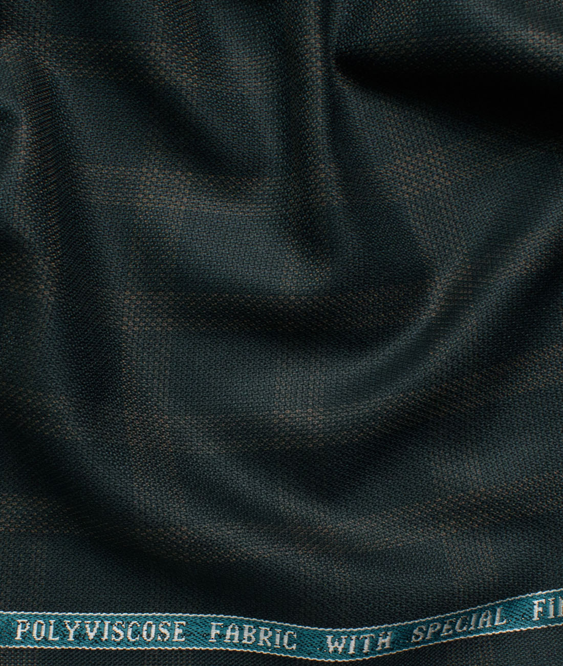 Raymond Men's Polyester Viscose Checks Unstitched Suiting Fabric (Dark Blue)