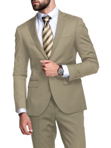 Raymond Men's 20% Wool  Structured  Unstitched Suiting Fabric (Beige)