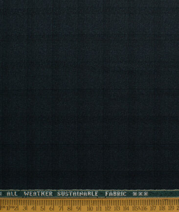 Raymond Men's 20% Wool  Checks  Unstitched Suiting Fabric (Dark Green)