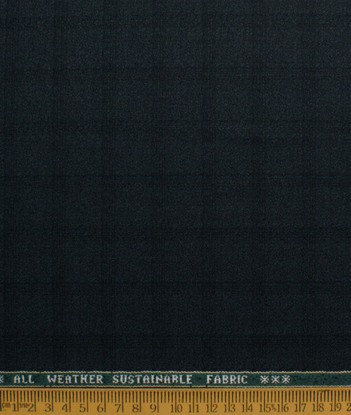 Raymond Men's 20% Wool  Checks  Unstitched Suiting Fabric (Dark Green)
