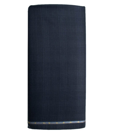 Raymond Men's 100% Wool Super 100's Checks  Unstitched Suiting Fabric (Dark Blue) - Image 6