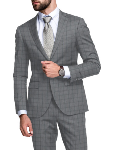Raymond Men's 70% Wool Super 120's Checks  Unstitched Suiting Fabric (Light Grey)