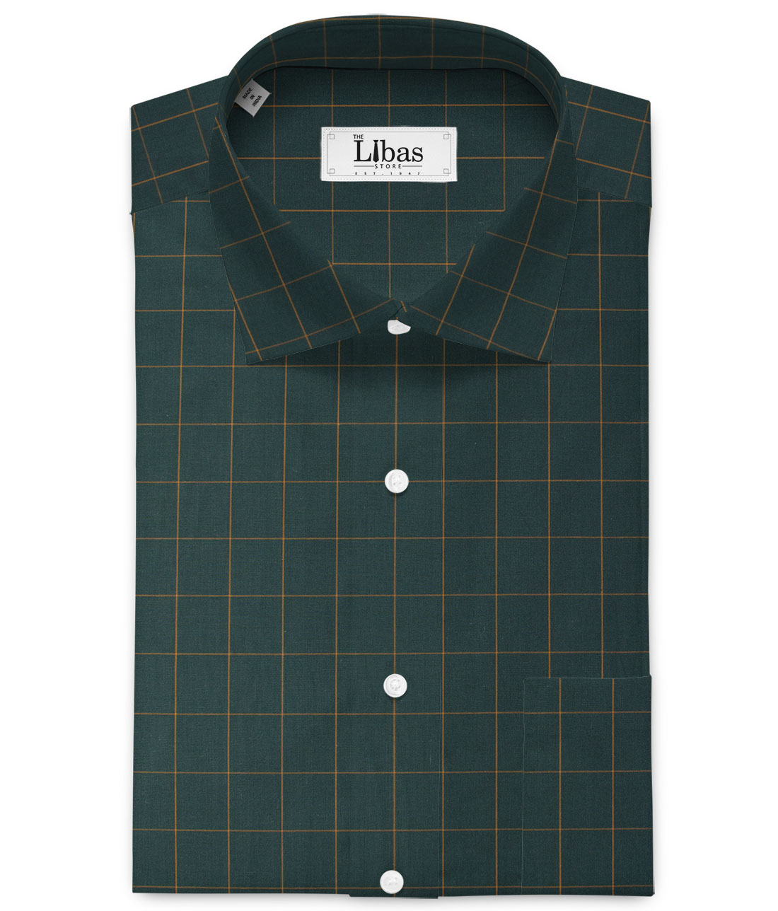 Cadini Men's Pure Cotton Checks Unstitched Shirting Fabric (Dark Pine Green) Cadini Men's Pure Cotton Checks Unstitched Shirting Fabric (Dark Pine Green)