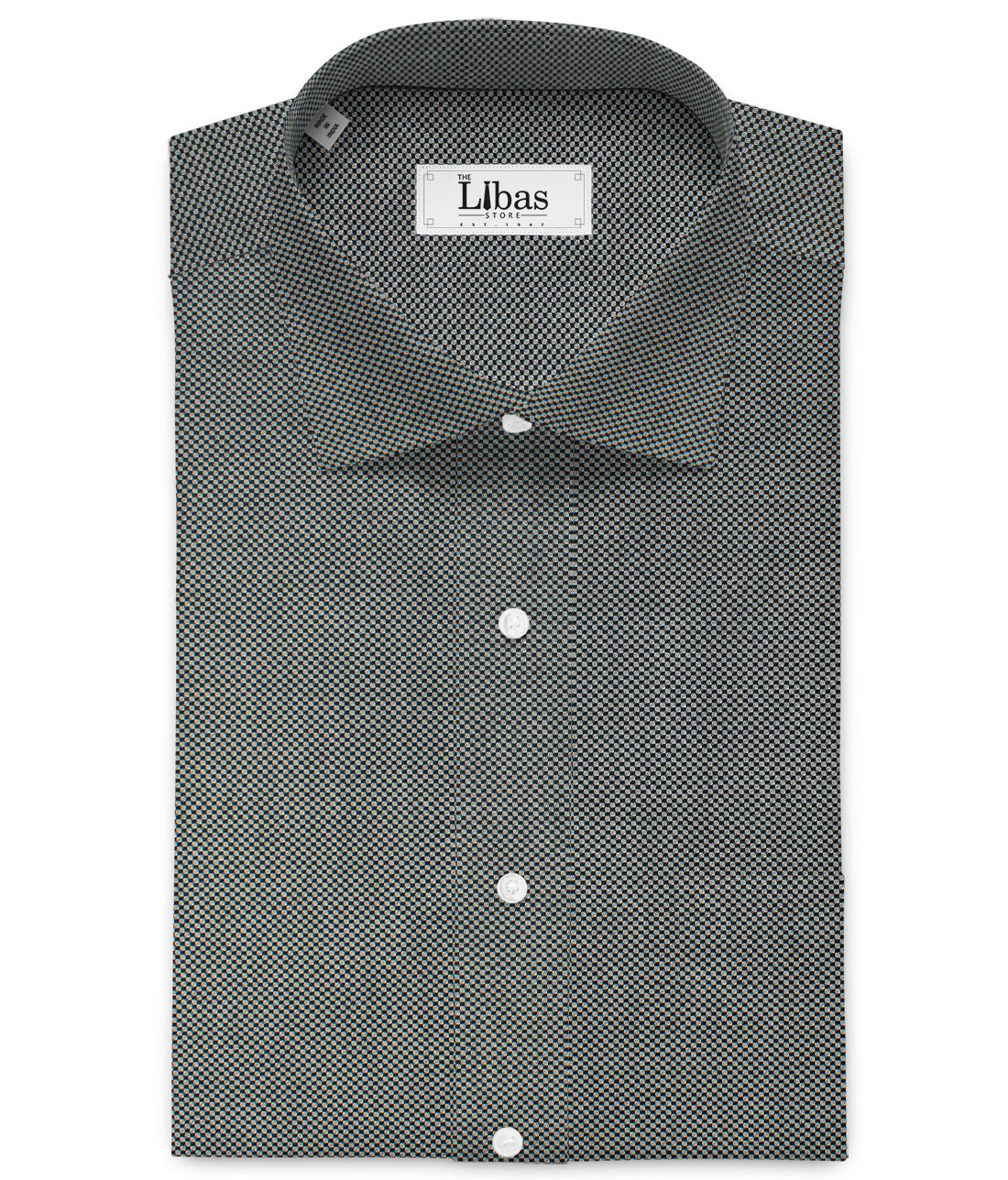 Montivora Men's Giza Cotton Structured Unstitched Shirting Fabric (Grey & Black) Montivora Men's Giza Cotton Structured Unstitched Shirting Fabric (Grey & Black)