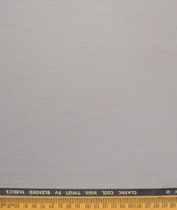 J.hampstead Men's Polyester Viscose  Structured  Unstitched Suiting Fabric (Light Grey)