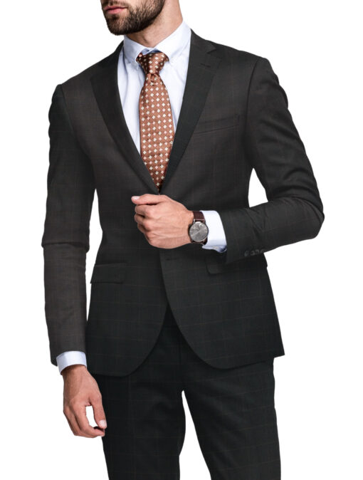 J.hampstead Men's Polyester Viscose  Checks  Unstitched Suiting Fabric (Black)
