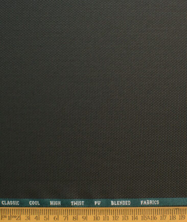 J.hampstead Men's Polyester Viscose  Structured  Unstitched Suiting Fabric (Dark Green)