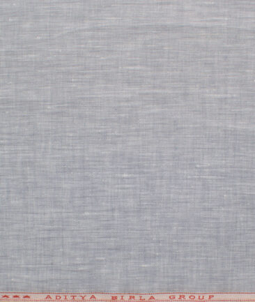 Linen Club Men's European Linen 60 LEA Self Design  Unstitched Shirting Fabric (Light Grey) - Image 6