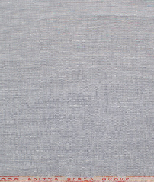 Linen Club Men's European Linen 60 LEA Self Design  Unstitched Shirting Fabric (Light Grey) - Image 6