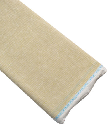 Linen Club Men's Linen 80 LEA Self Striped Unstitched Shirting Fabric (Beige) - Image 6