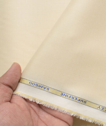 Cadini Men's Bamboo Micro Solids  Unstitched Shirting Fabric (Latte Beige)