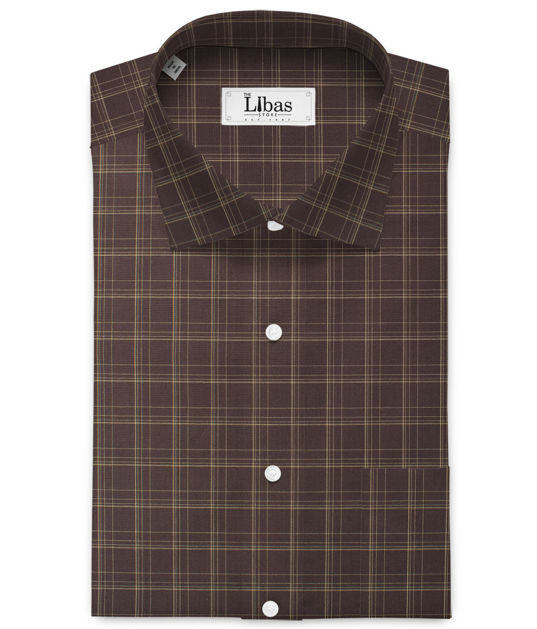 Cadini Men's Bamboo Micro Checks Unstitched Shirting Fabric (Dark Brown) Cadini Men's Bamboo Micro Checks Unstitched Shirting Fabric (Dark Brown)