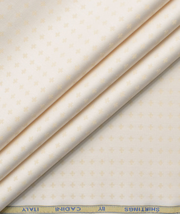 Cadini Men's Bamboo Micro Self Design  Unstitched Shirting Fabric (Light Peachish Beige)