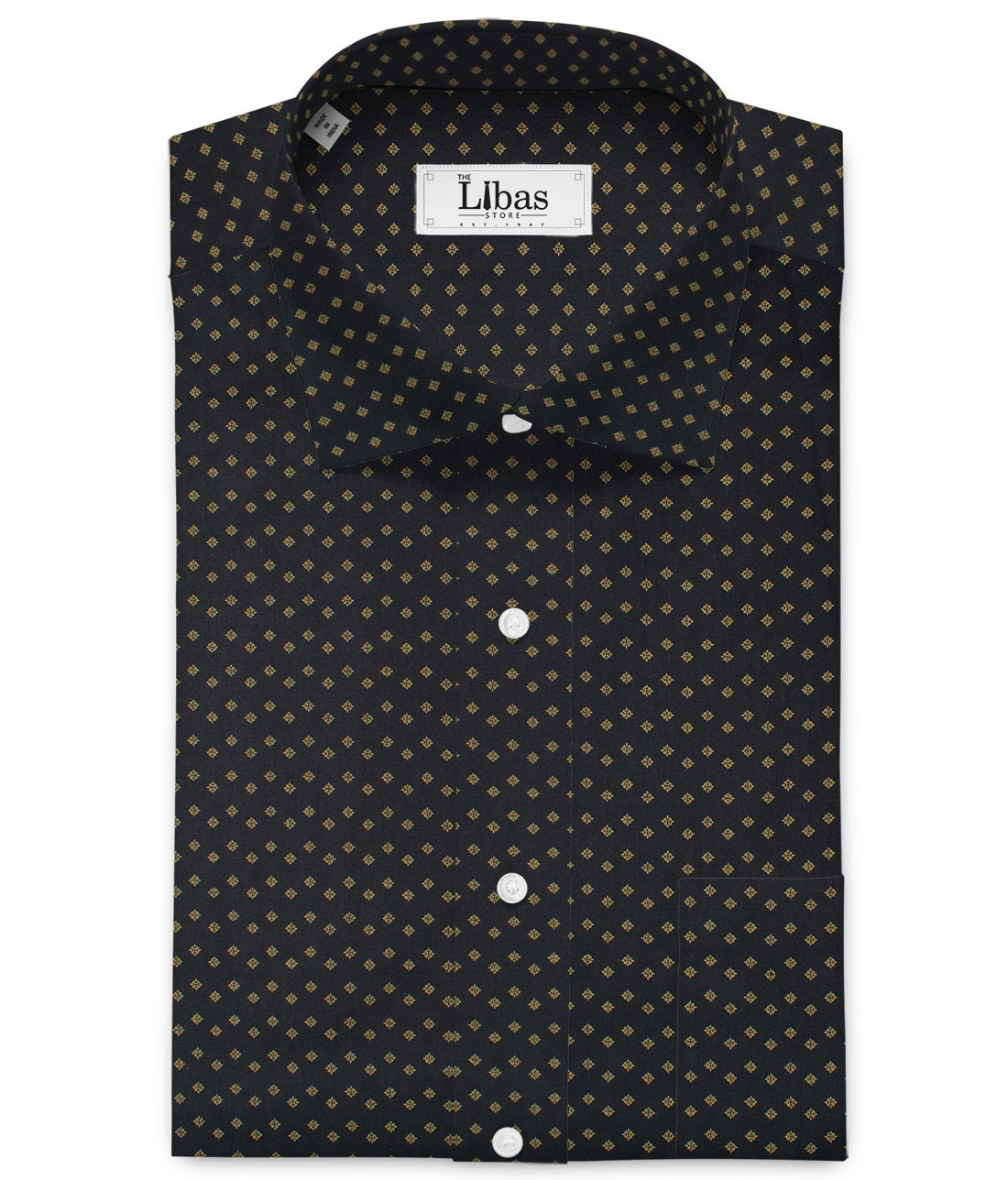 Raymond Men's Cotton Printed Unstitched Shirting Fabric (Black & Beige) Raymond Men's Cotton Printed Unstitched Shirting Fabric (Black & Beige)