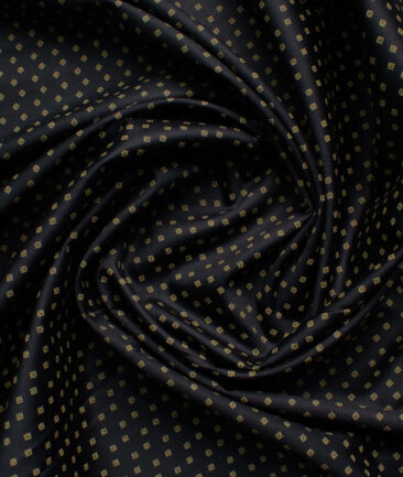 Raymond Men's Cotton Printed  Unstitched Shirting Fabric (Black & Beige)