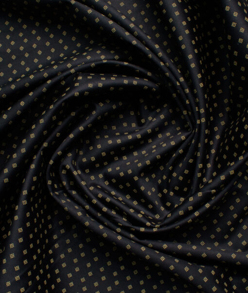 Raymond Men's Cotton Printed  Unstitched Shirting Fabric (Black & Beige)