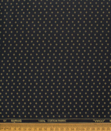 Raymond Men's Cotton Printed  Unstitched Shirting Fabric (Black & Beige)