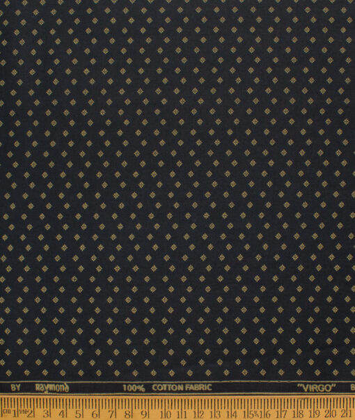 Raymond Men's Cotton Printed  Unstitched Shirting Fabric (Black & Beige)