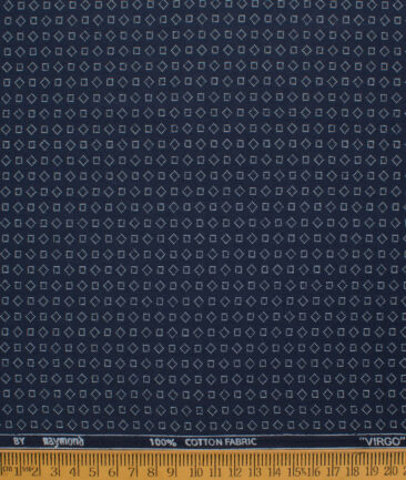 Raymond Men's Cotton Printed  Unstitched Shirting Fabric (Dark Royal Blue)