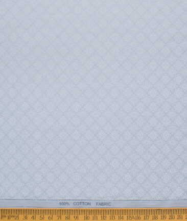 Raymond Men's Cotton Printed  Unstitched Shirting Fabric (Sky Blue & White)