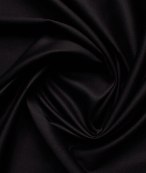Raymond Men's Cotton Solids  Unstitched Shirting Fabric (Jet Black)